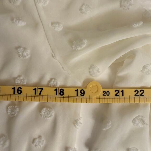 Love X Design Rina Long Sleeve Dotted Chiffon Cream Lace Dress Large Boho Chic - Picture 9 of 11